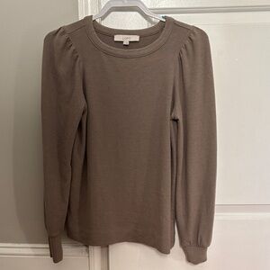 LOFT Women's Taupe Long Sleeve Sweatshirt
